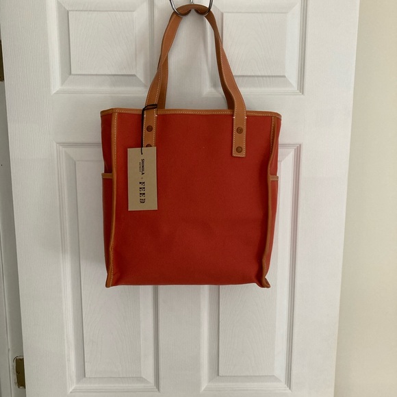 The Feed x Shinola limited edition tote bag in Sunset Orange - Picture 2 of 6